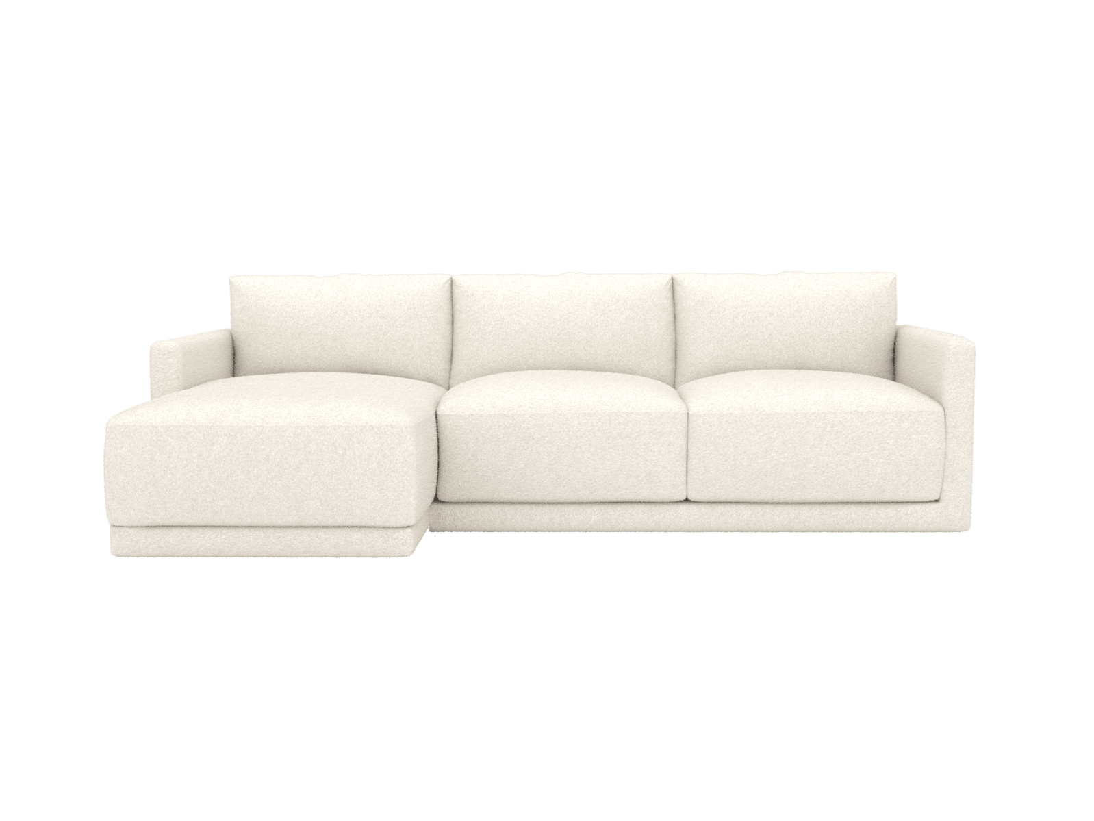 Haven Boucle Ivory 3 Seater Chaise Sofa color Boucle Ivory