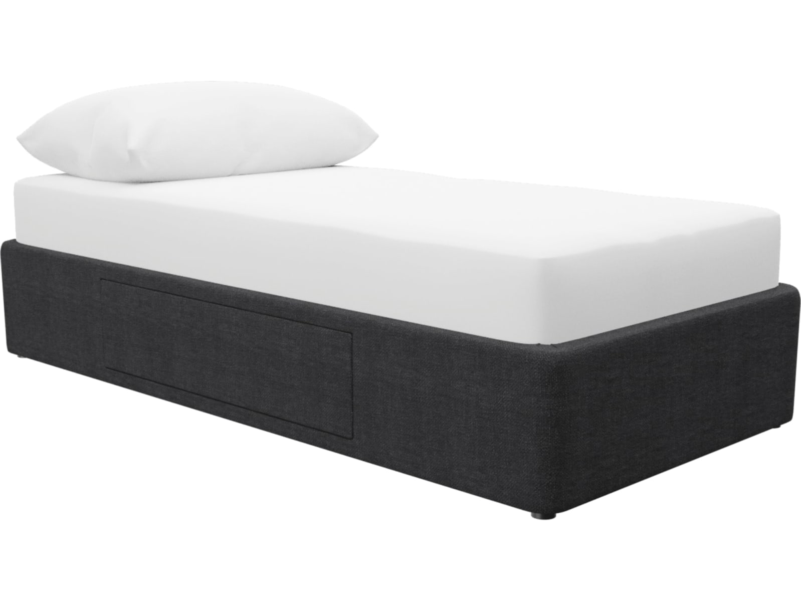 Zenith Kids 1 Storage Drawer Bed Base Plaza Flint Grey color Plaza Flint Grey