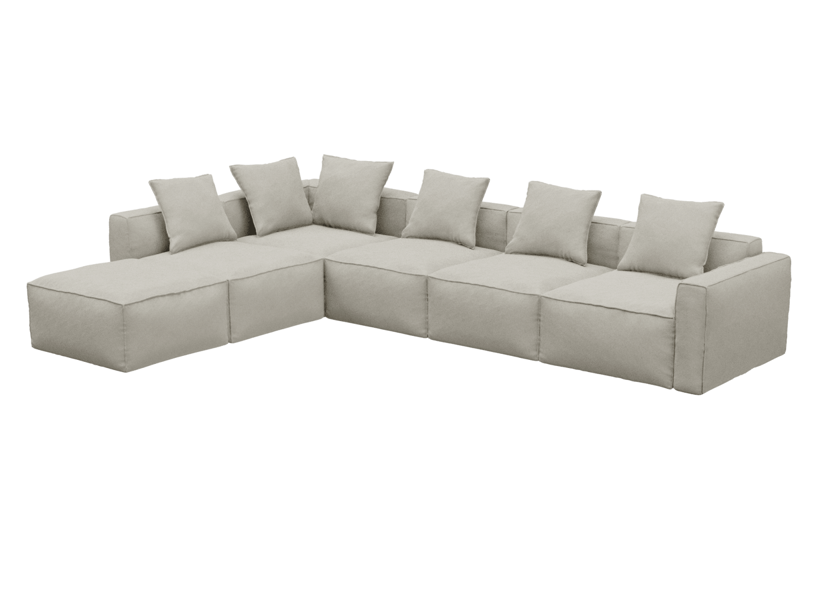 Riley Apt California Ivory Sofa - 6 Seater LAF Terminal color California Ivory