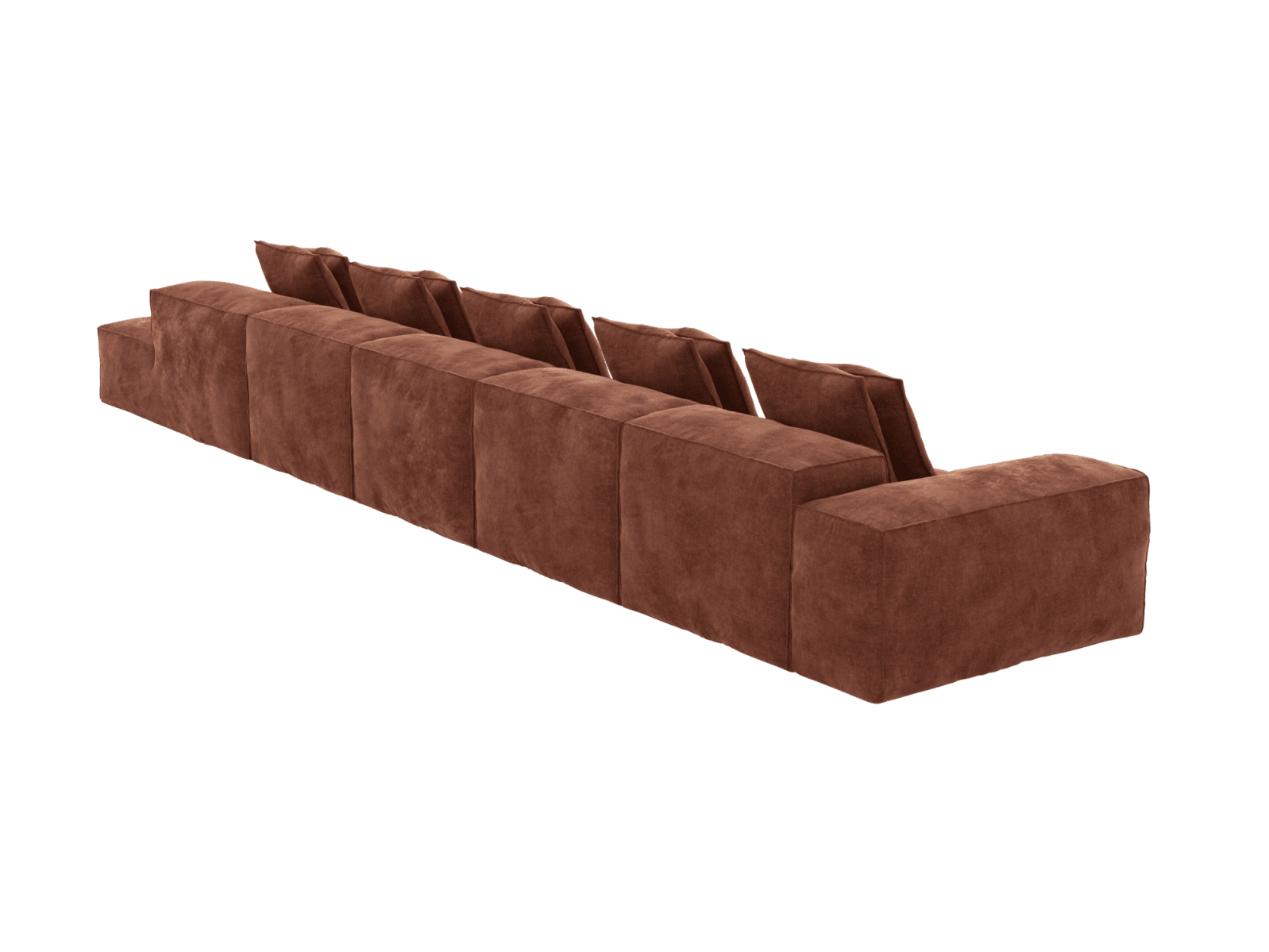 Riley Muse Rust 6 Seater Terminal Right Modular Sofa color Muse Rust