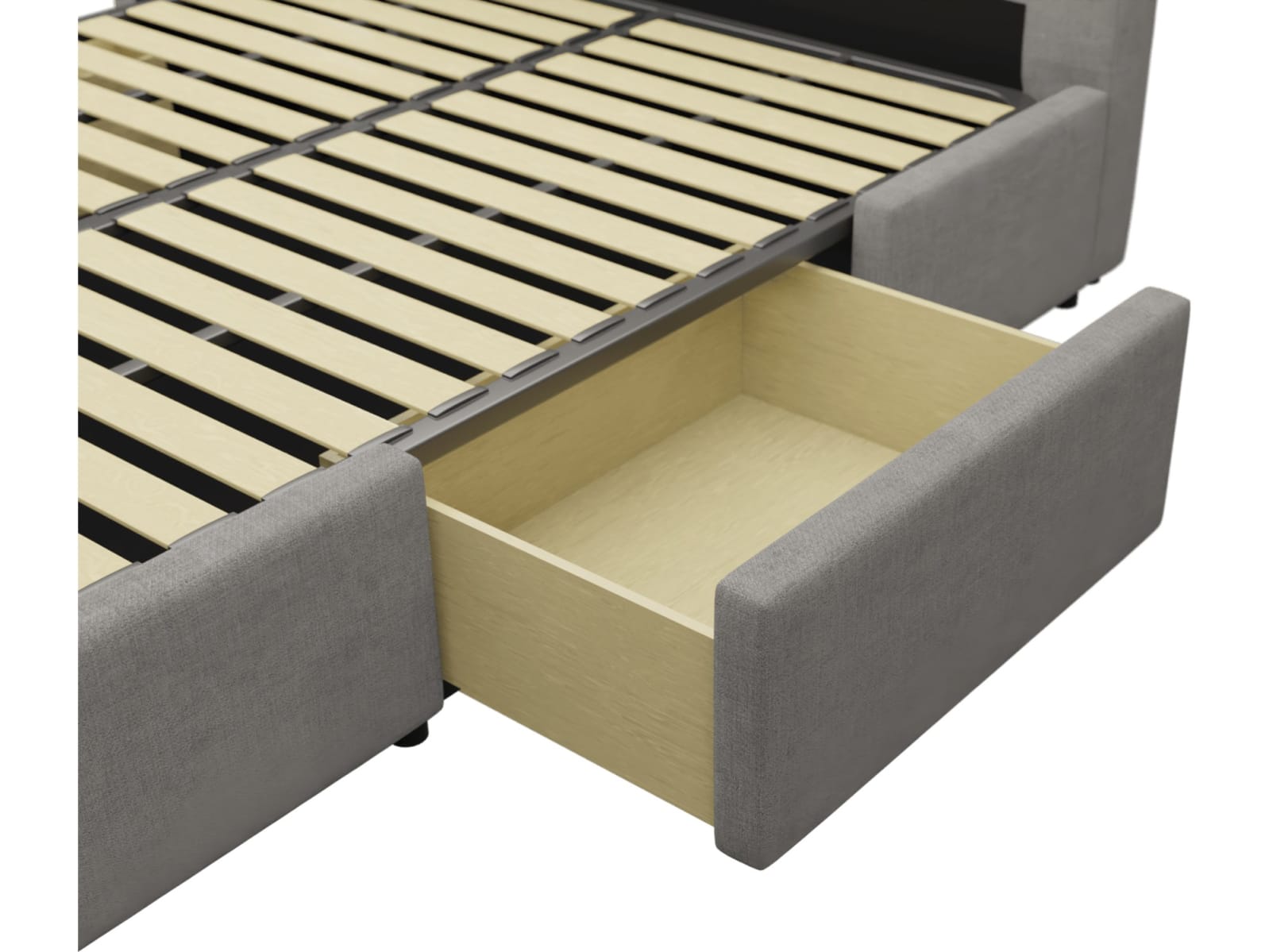 Aria Drawer Bed Isla Soft Grey color Isla Soft Grey