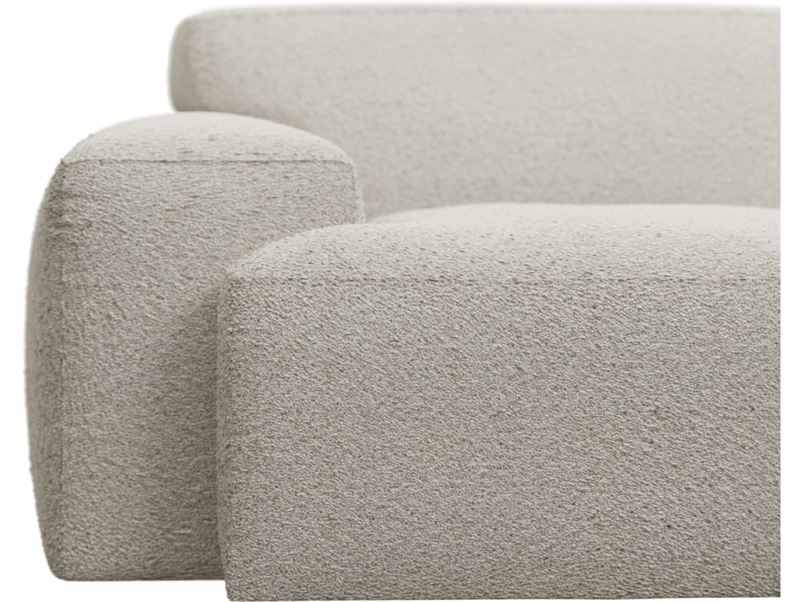 Copenhagen Boucle Ivory Chaise Sofa - 3 Seater color Boucle Ivory
