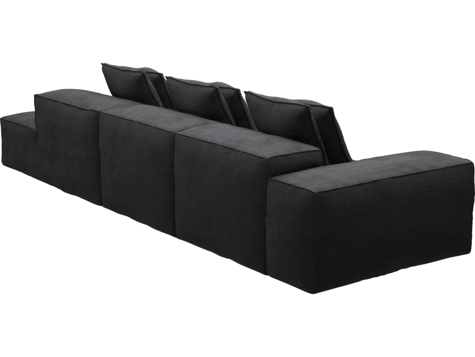 Riley Plaza Flint Grey Modular Sofa - 1x Arm, 2x Armless, 1x Right Terminal color Plaza Flint Grey