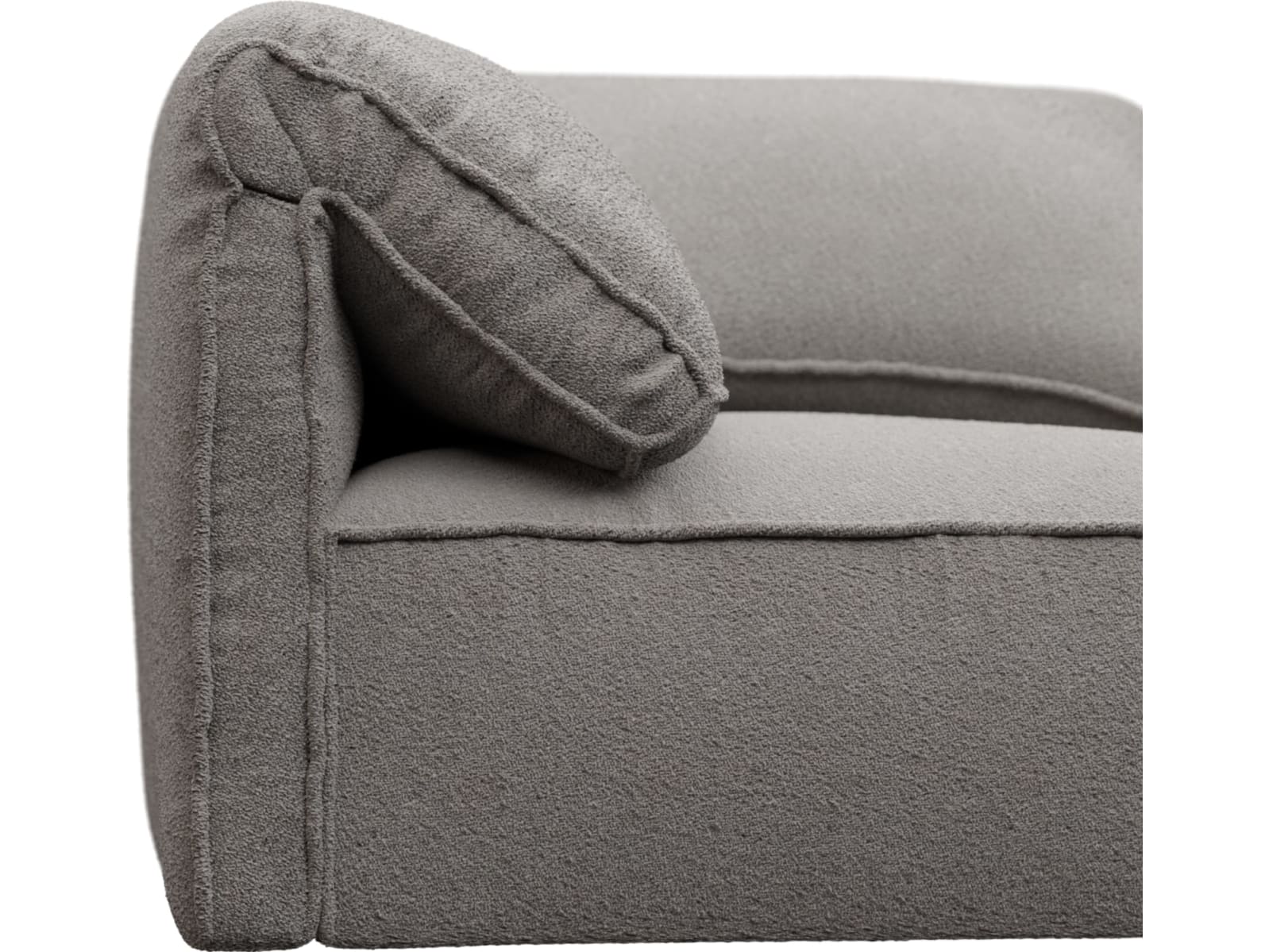 Kai Boucle Pumice Modular Sofa - 4 Seater and Ottoman color Boucle Pumice