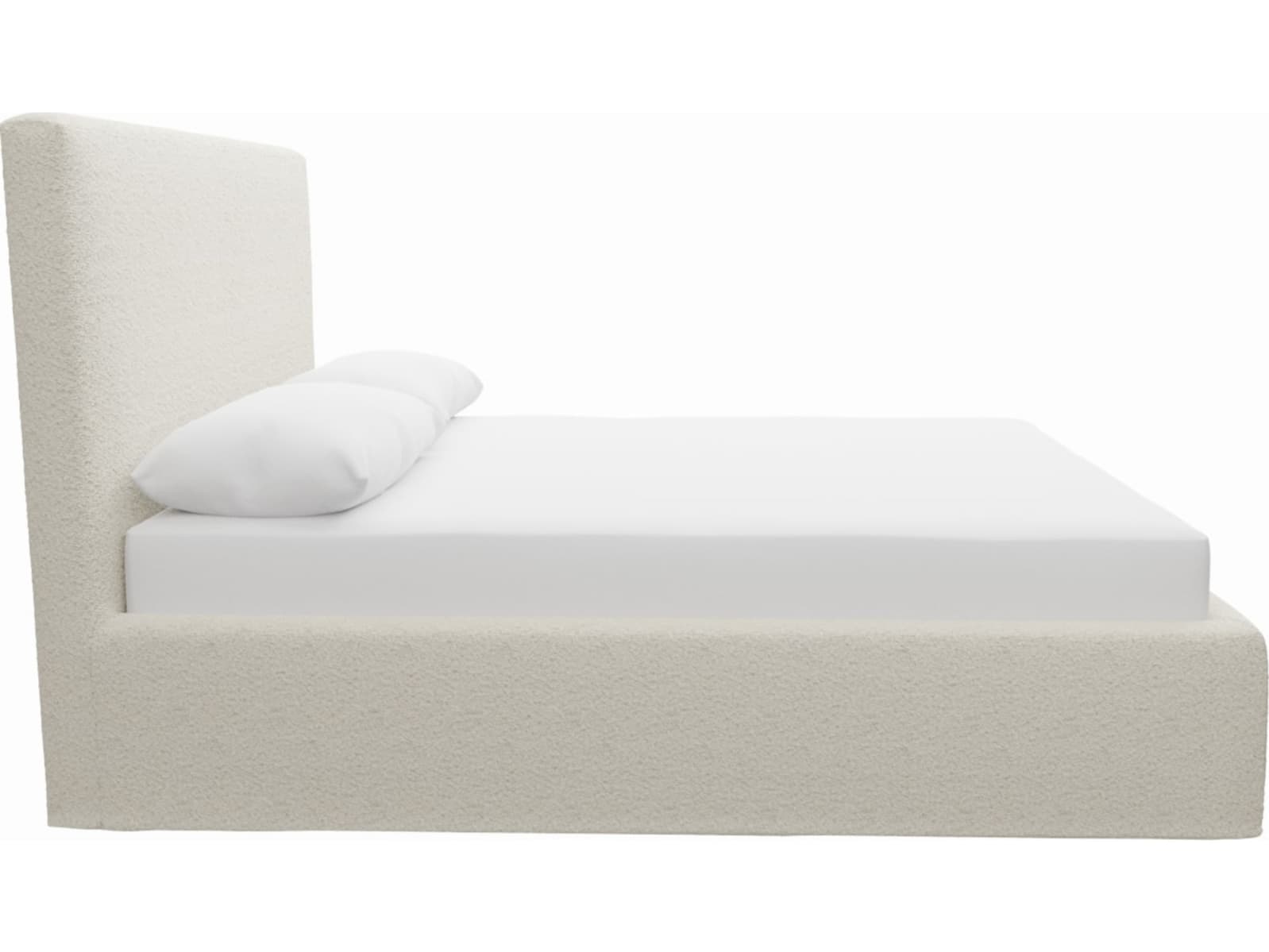 Willow Gas Lift Bed Boucle Ivory color Boucle Ivory