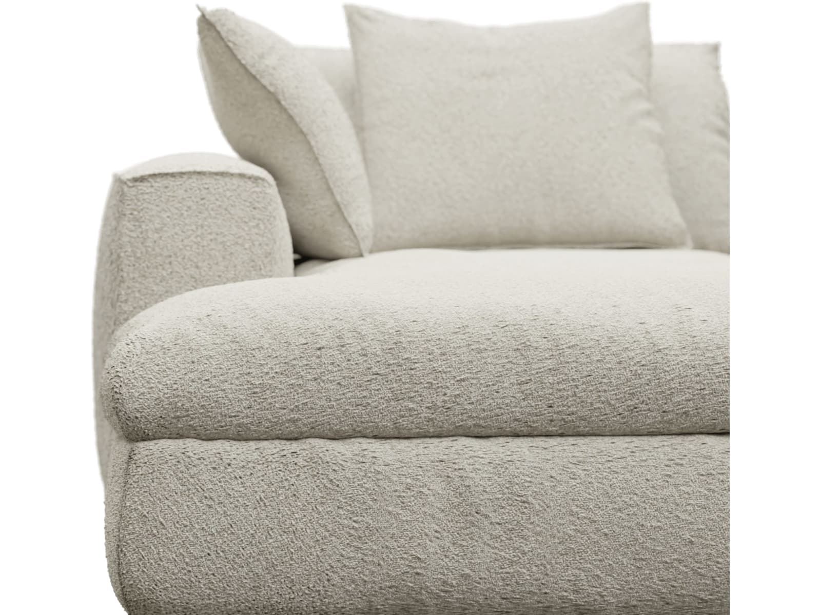 Tully Boucle Ivory Chaise Left Arm Facing Module color Boucle Ivory
