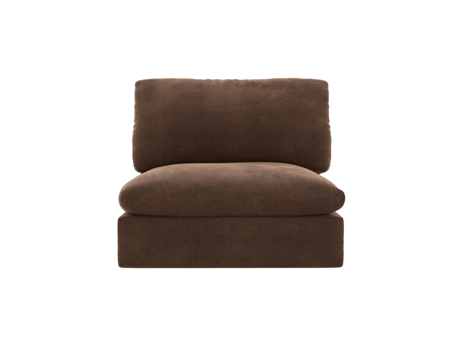 Willow Muse Chocolate Armless Sofa Module color Muse Chocolate