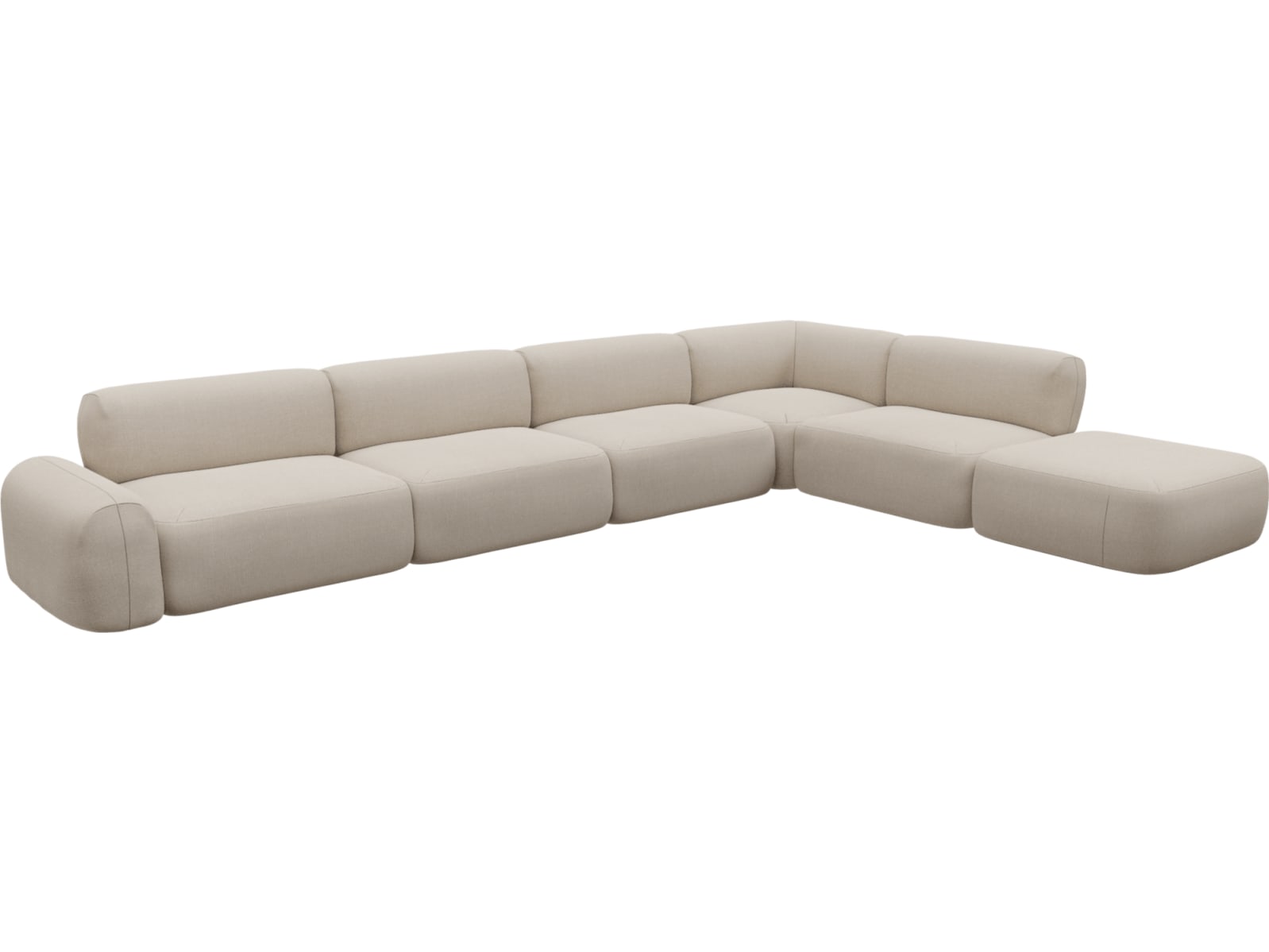 Beckett Santa Fe Sand Modular Sofa - 7 Piece color Santa Fe Sand
