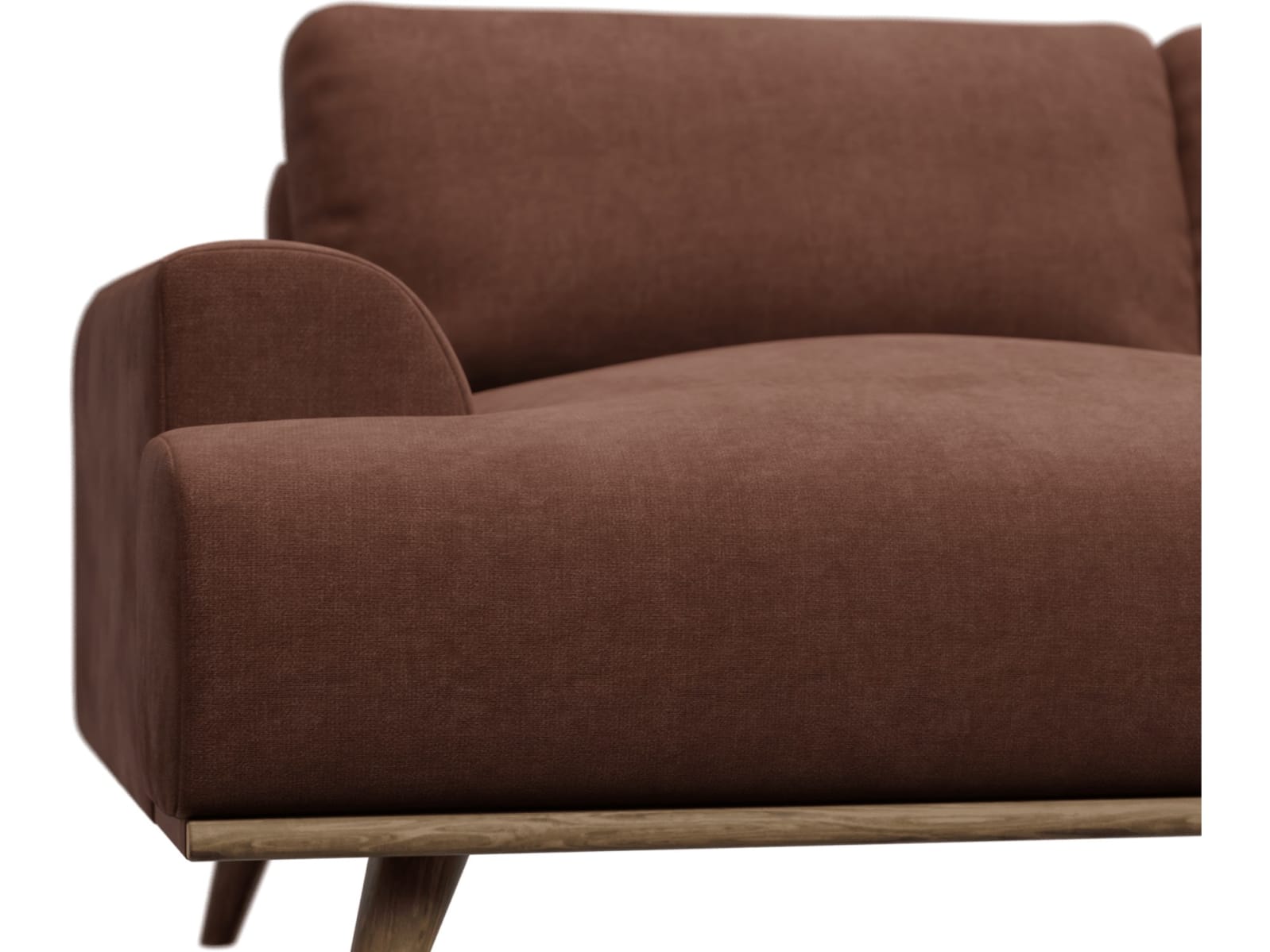 Dane Muse Rust Chaise Sofa - 3 Seater color Muse Rust