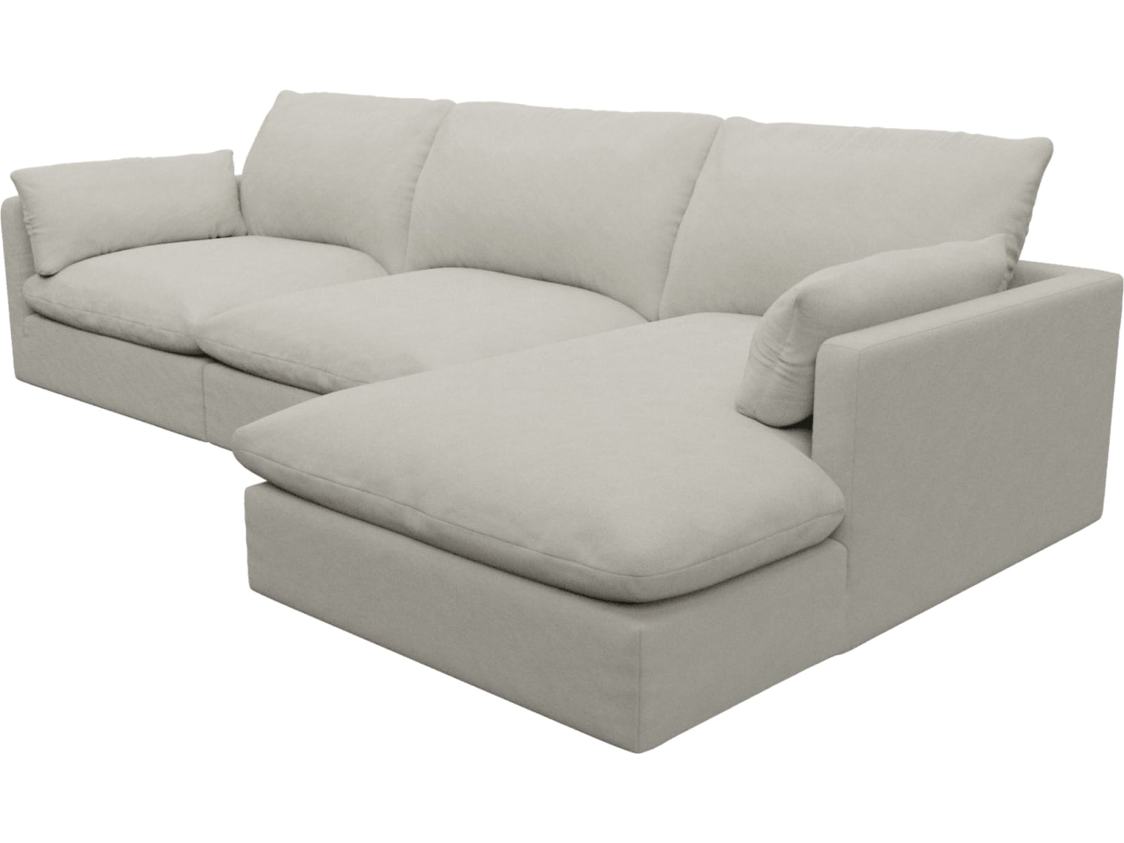 Willow California Ivory Chaise Sofa - 3 Seater color California Ivory