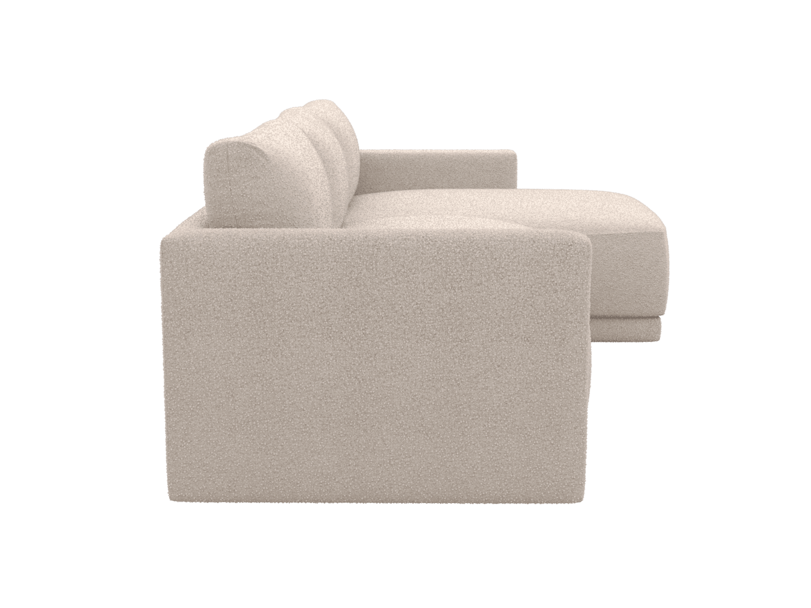 Haven Apt Boucle Pumice Chaise Sofa color Boucle Pumice