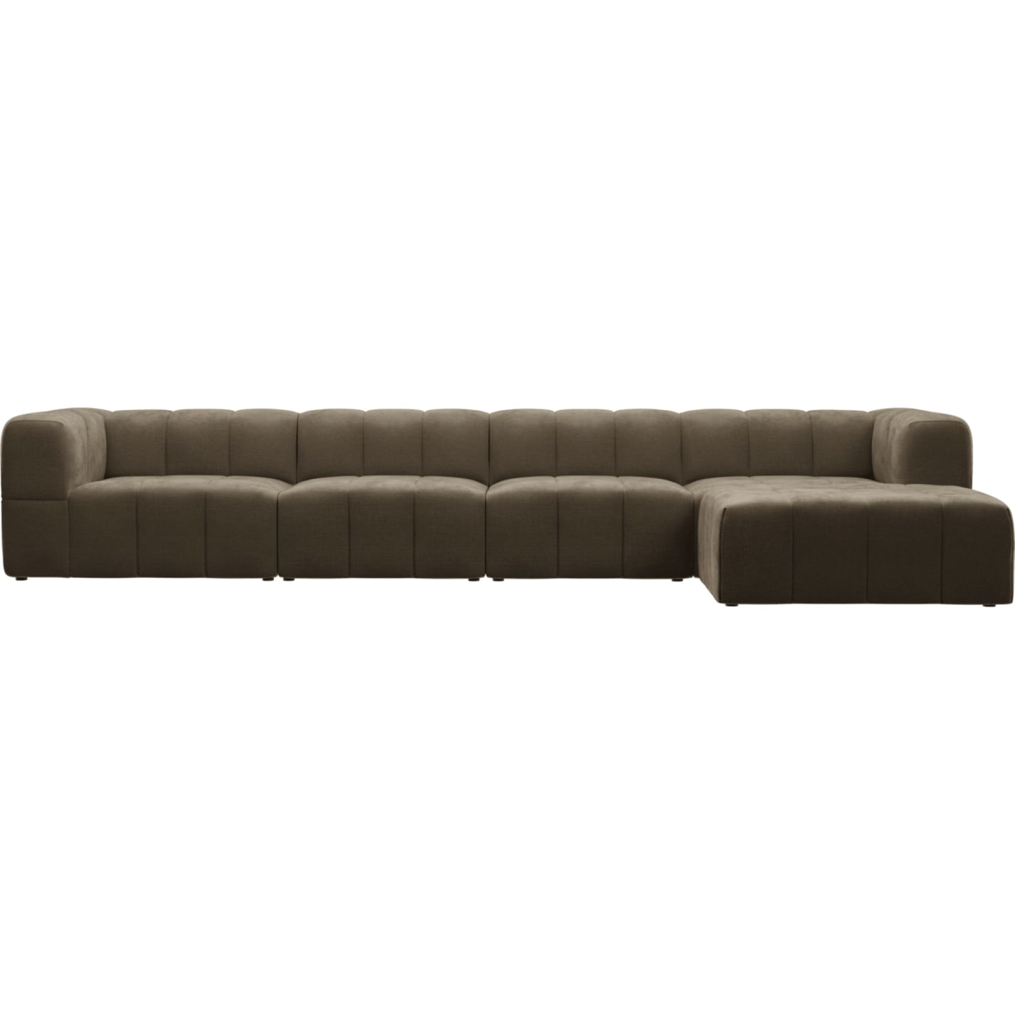 Lucello Tribute Walnut Modular Sofa with Ottoman - 5 Piece color Tribute Walnut