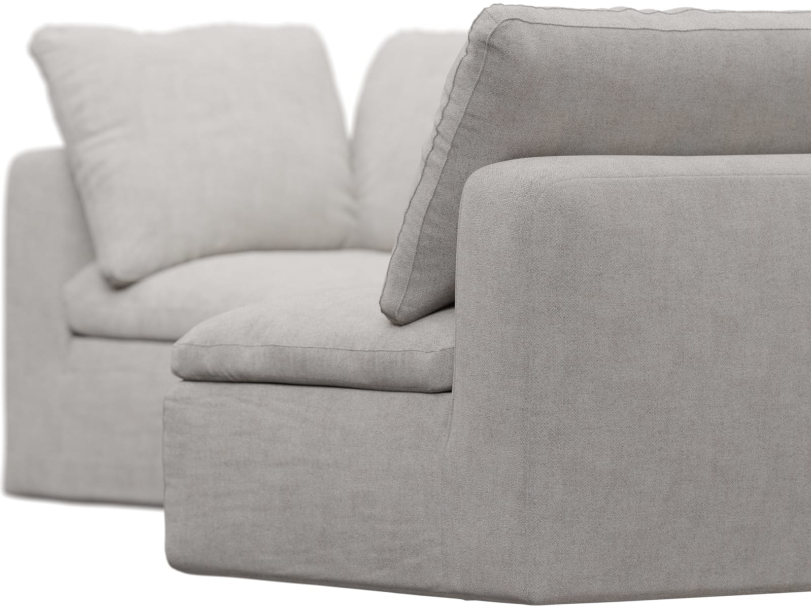 Cloud Avon Mineral Modular Sofa - 4 Piece color Avon Mineral