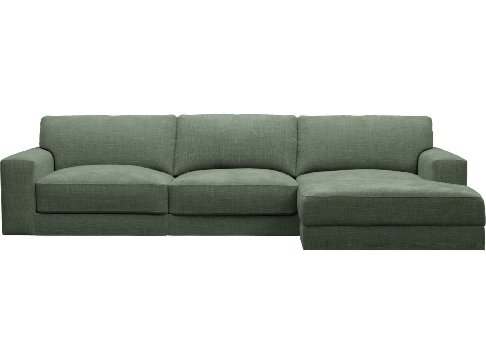 Monica Tribute Dark Jade Chaise Sofa - 3 Seater color Tribute Dark Jade