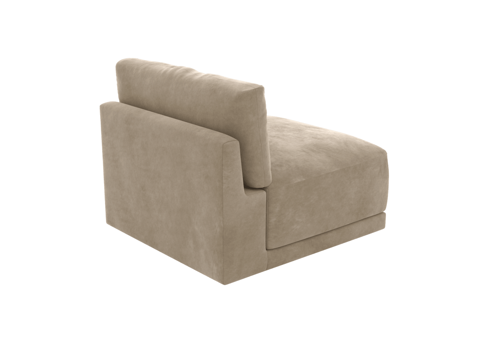 Haven Muse Soft Brown 1 Seater Armless Sofa Module color Muse Soft Brown
