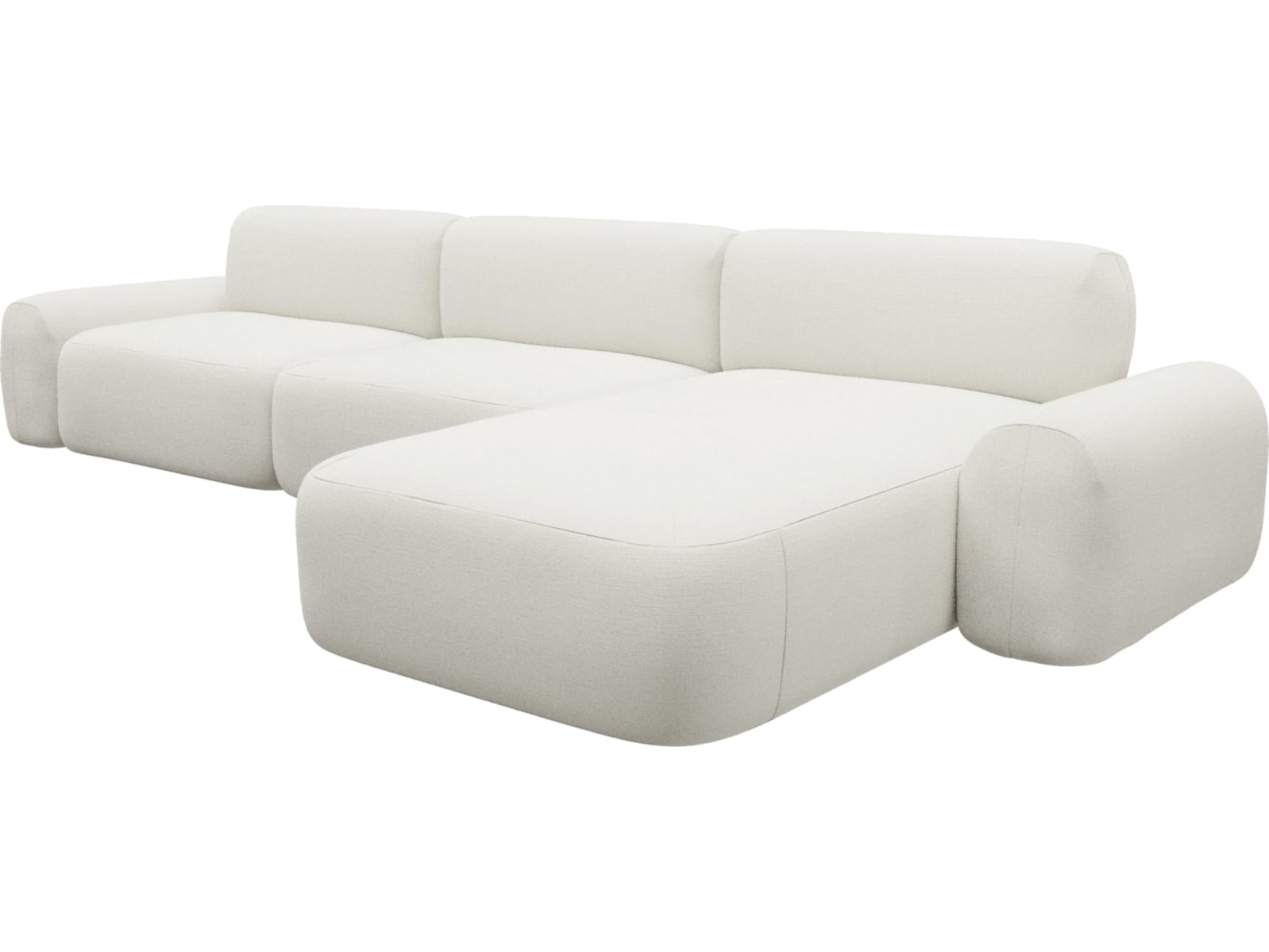 Beckett Tribute Shell Chaise Sofa - 3 Seater color Tribute Shell