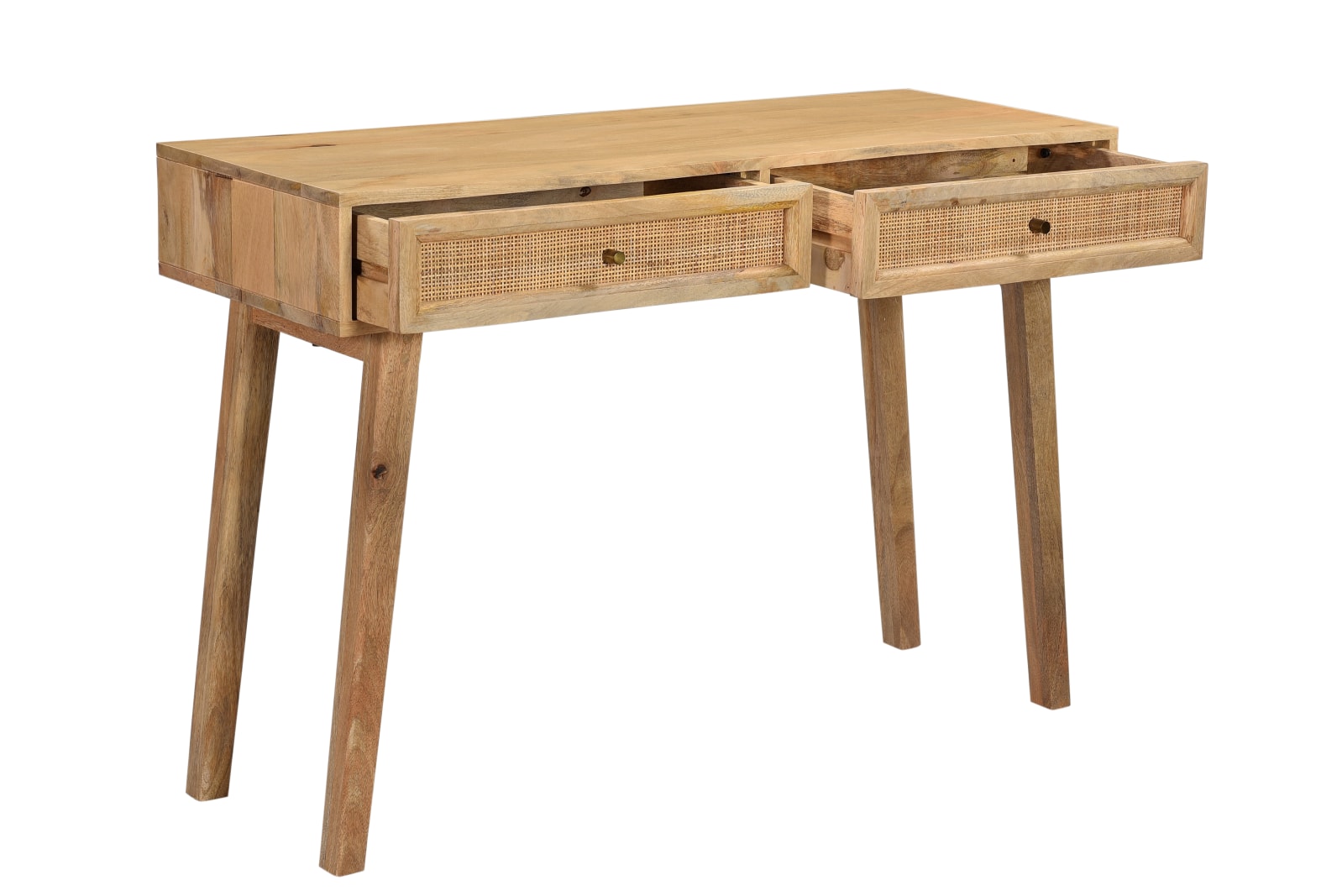 Tulum Mango Wood and Rattan Desk  - 115cm color Natural