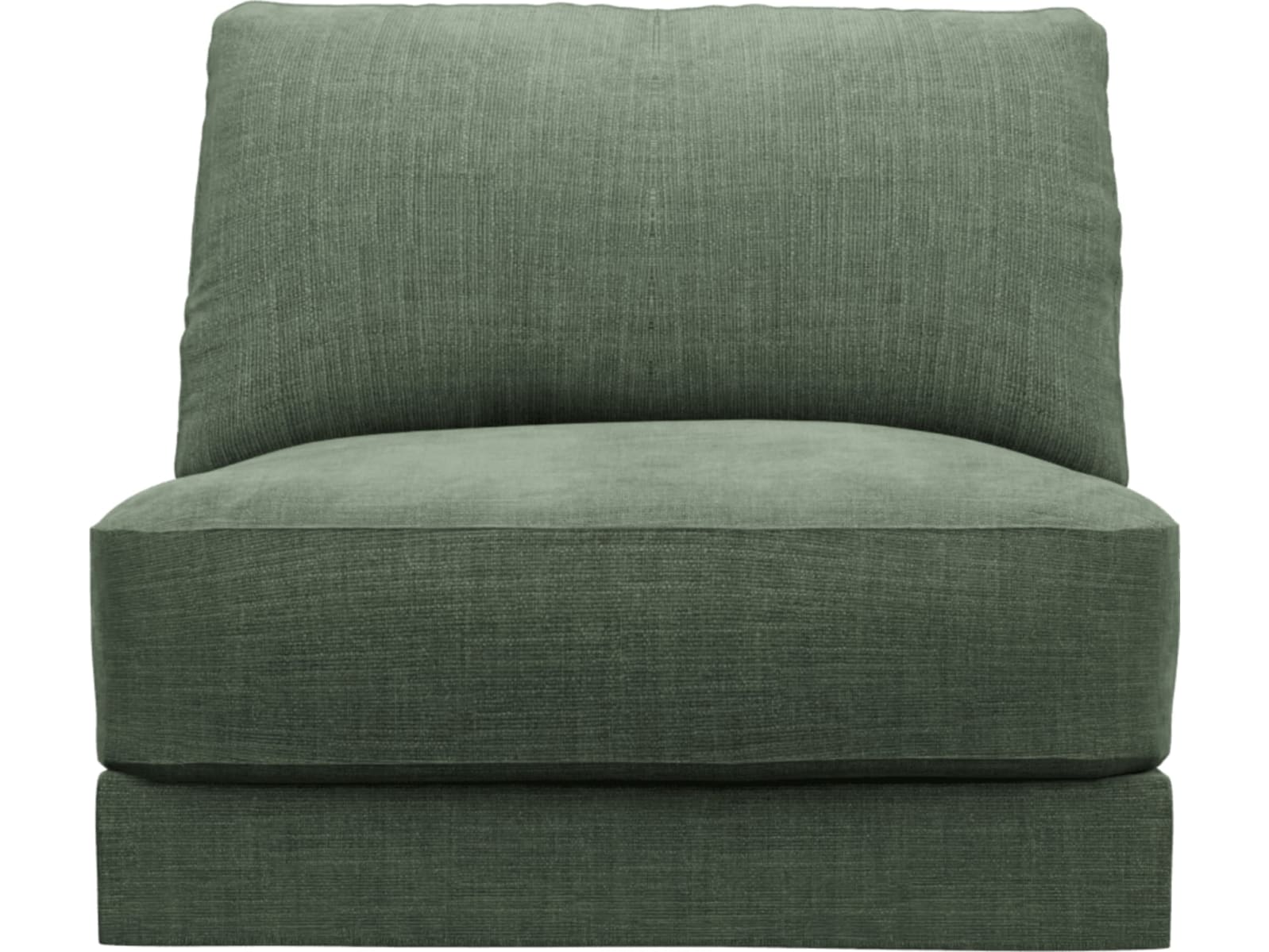 Monica Tribute Dark Jade Armless Sofa Chair Module color Tribute Dark Jade