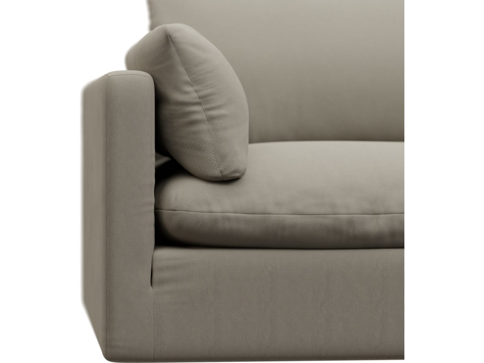 Willow Plaza Natural 1 Seat Left Arm Facing Sofa Module color Plaza Natural