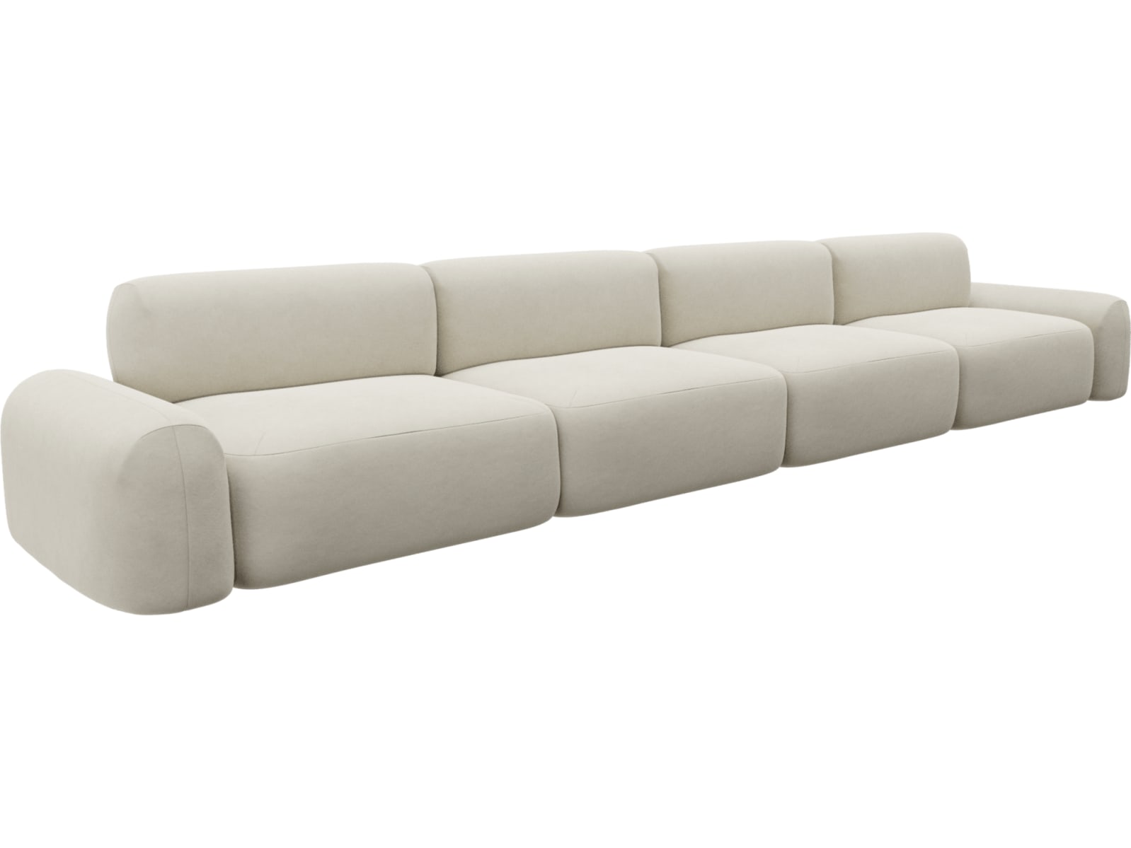 Beckett Muse Flax Modular Sofa - 4 Seater color Muse Flax