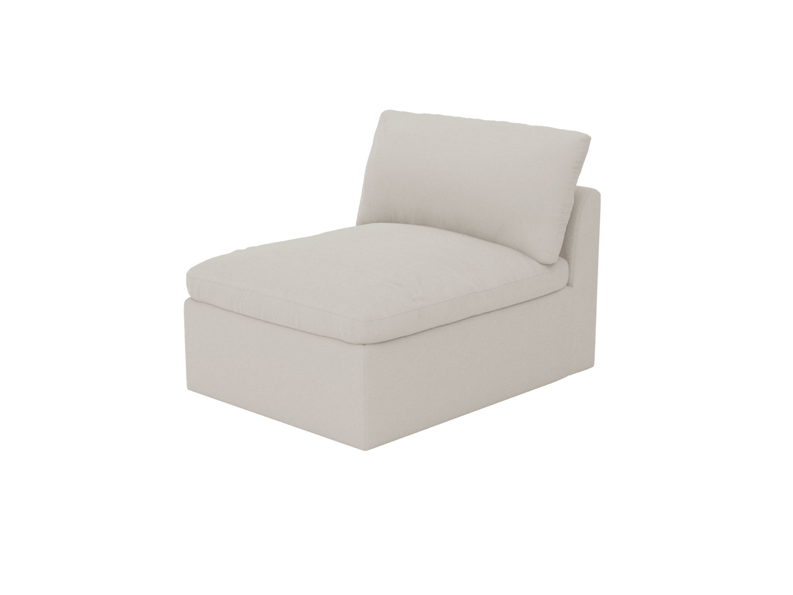 Retreat View Cream Armless Sofa Module color View Cream