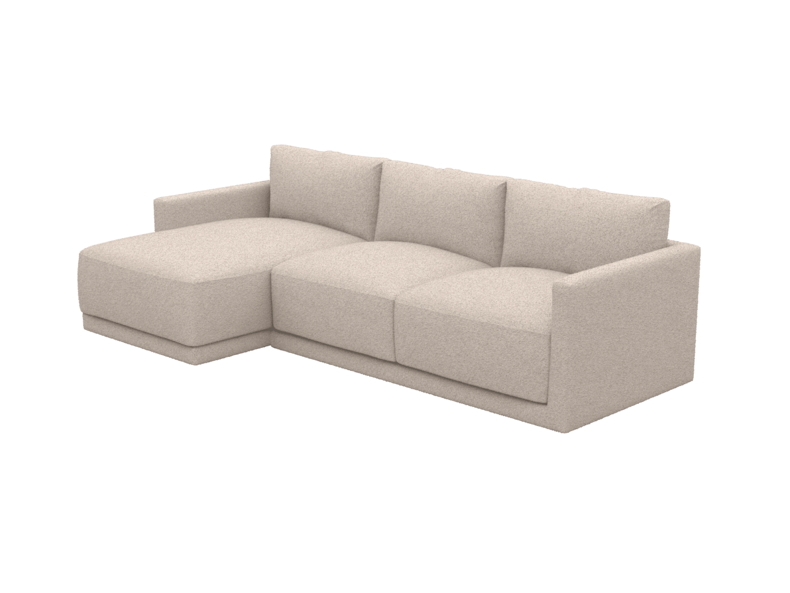 Haven Boucle Pumice 3 Seater Chaise Sofa color Boucle Pumice