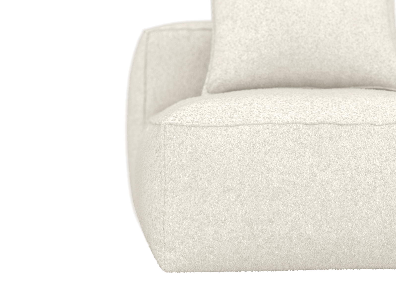 Riley Boucle Ivory Armless Sofa Module color Boucle Ivory