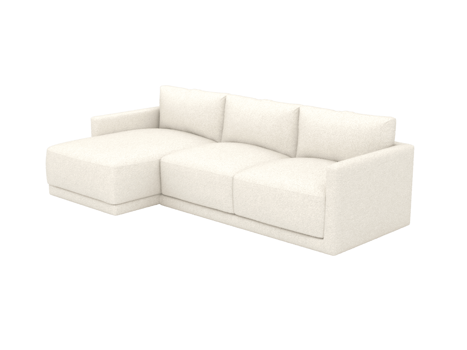 Haven Boucle Ivory 3 Seater Chaise Sofa color Boucle Ivory