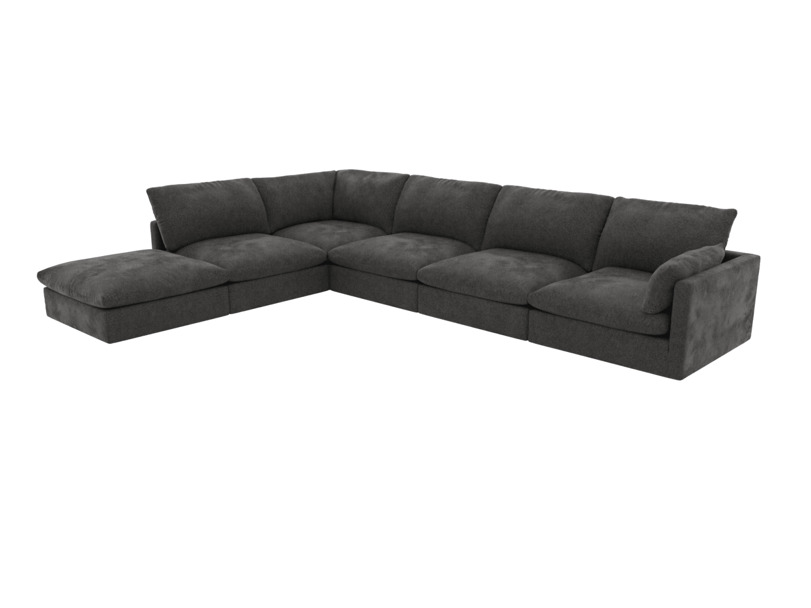 Willow California Charcoal Modular Sofa - 6 Seater LAF Terminal color California Charcoal