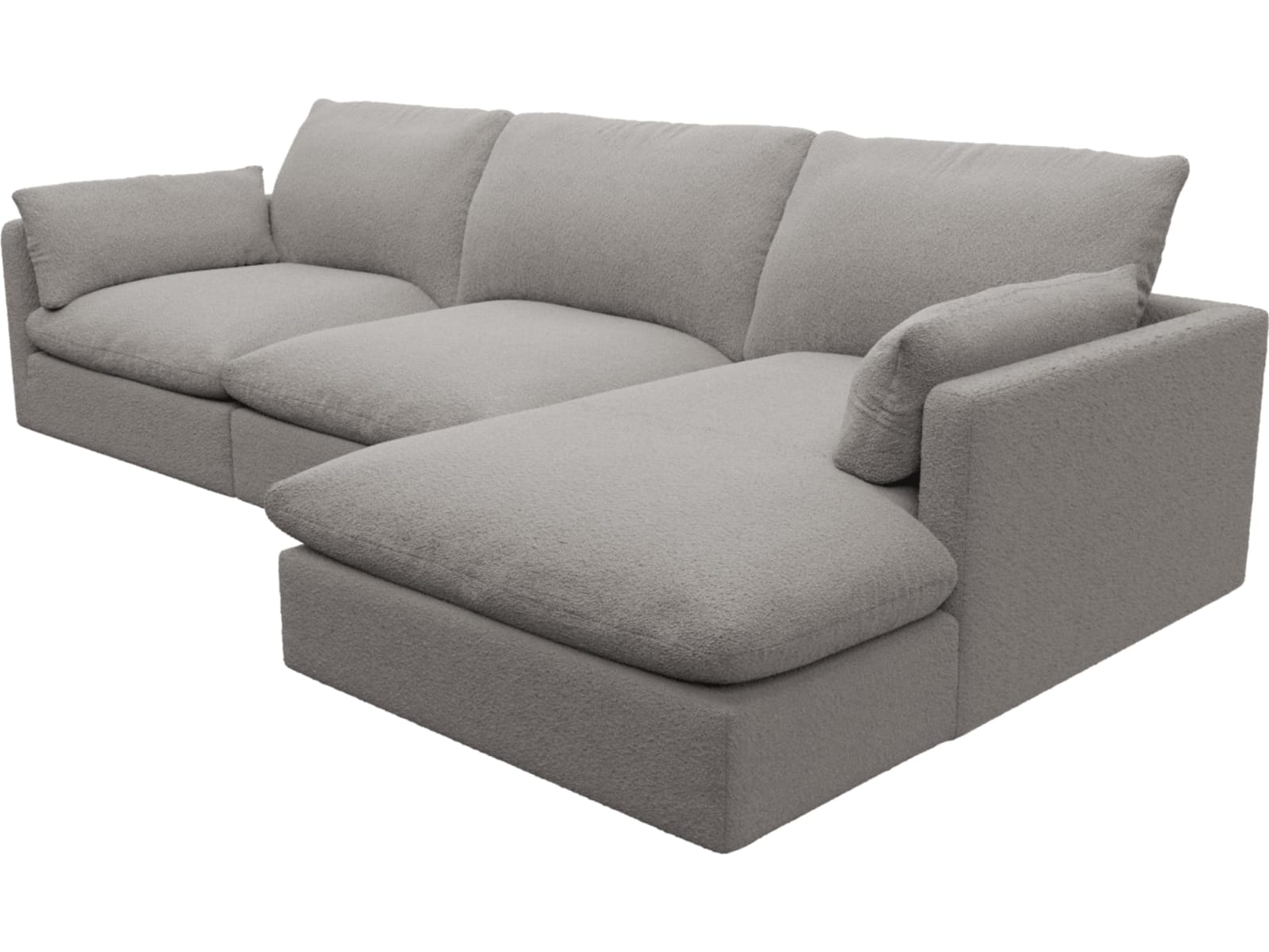 Willow Boucle Pumice Chaise Sofa - 3 Seater color Boucle Pumice