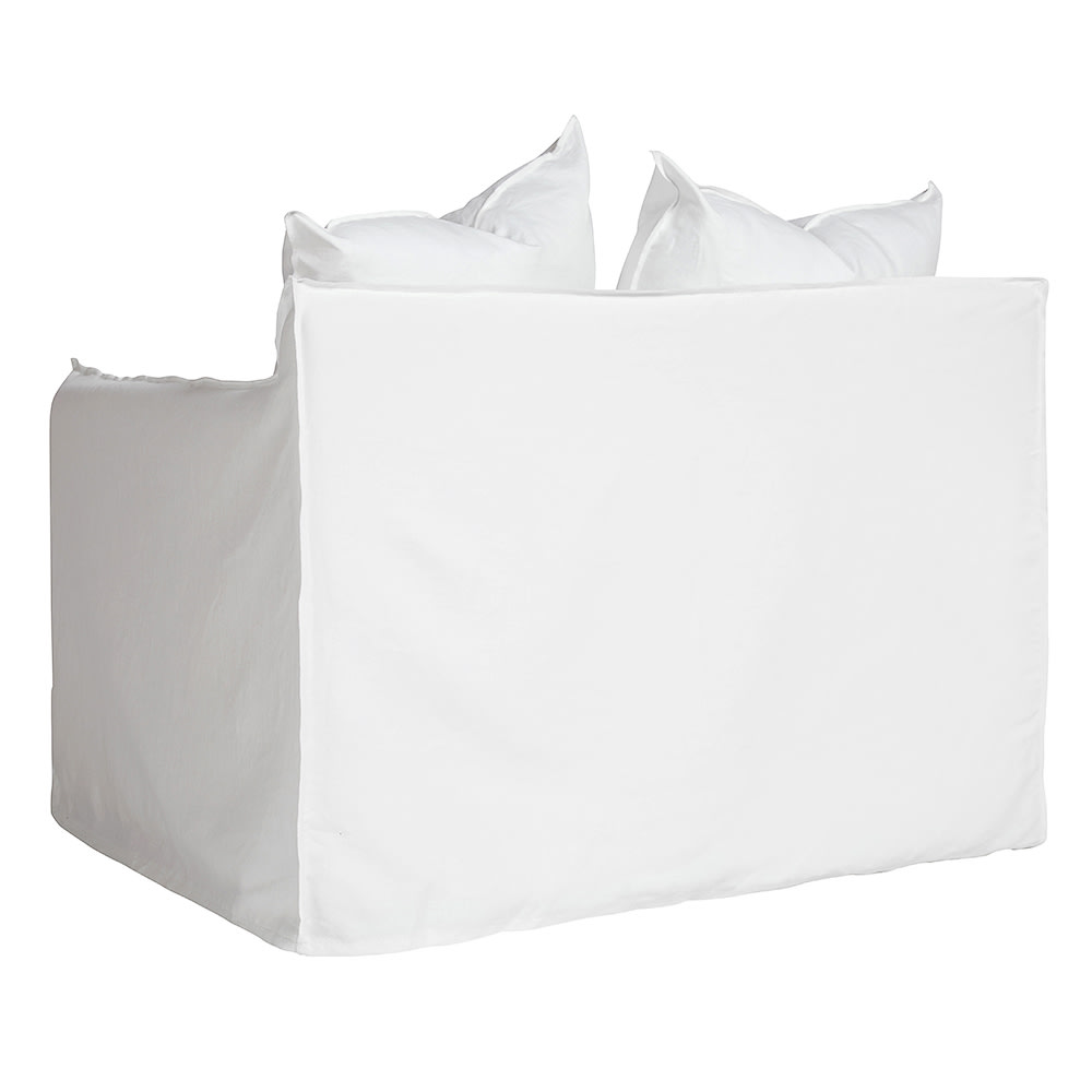 Como Linen Darling Chair Pure White - 1.5 Seater color Linen Pure White