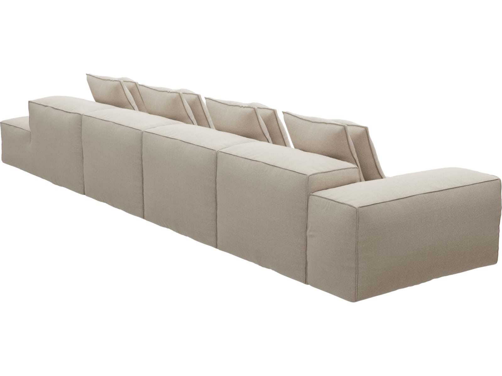 Riley Santa Fe Sand Modular Sofa - 1x Arm, 3x Armless, 1x Right Terminal color Santa Fe Sand