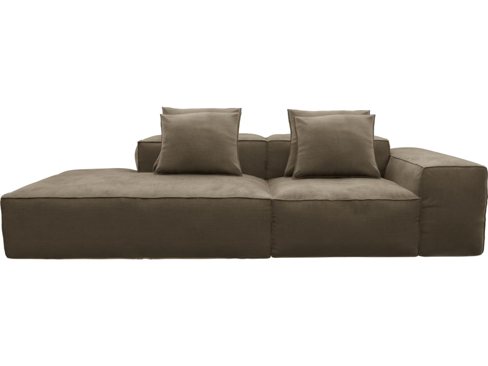 Riley Tribute Walnut Modular Sofa - 1x Arm, 1x Armless, 1x Left Terminal color Tribute Walnut