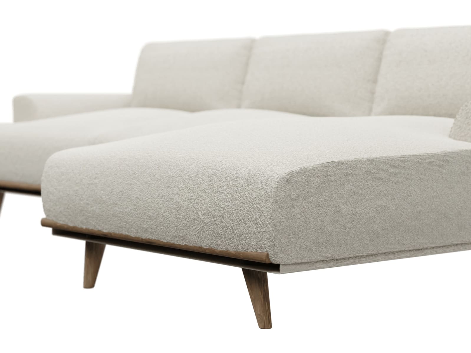 Dane Boucle Ivory Chaise Sofa - 3 Seater color Boucle Ivory