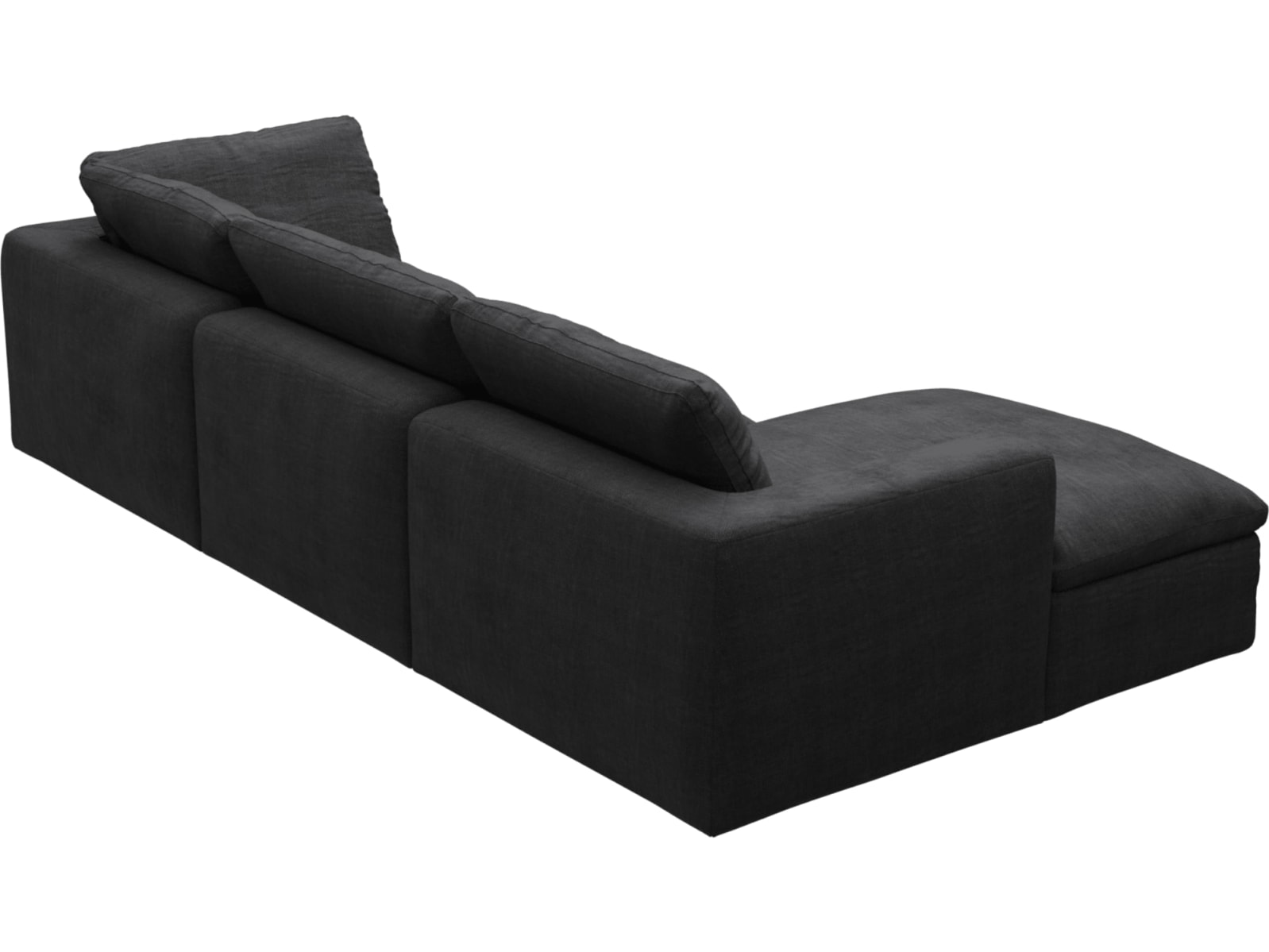 Cloud Deep Plaza Flint Grey Modular Sofa - 3 Seater Chaise color Plaza Flint Grey