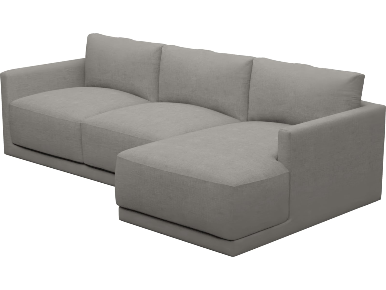 Haven Apt Isla Soft Grey Chaise Sofa color Isla Soft Grey