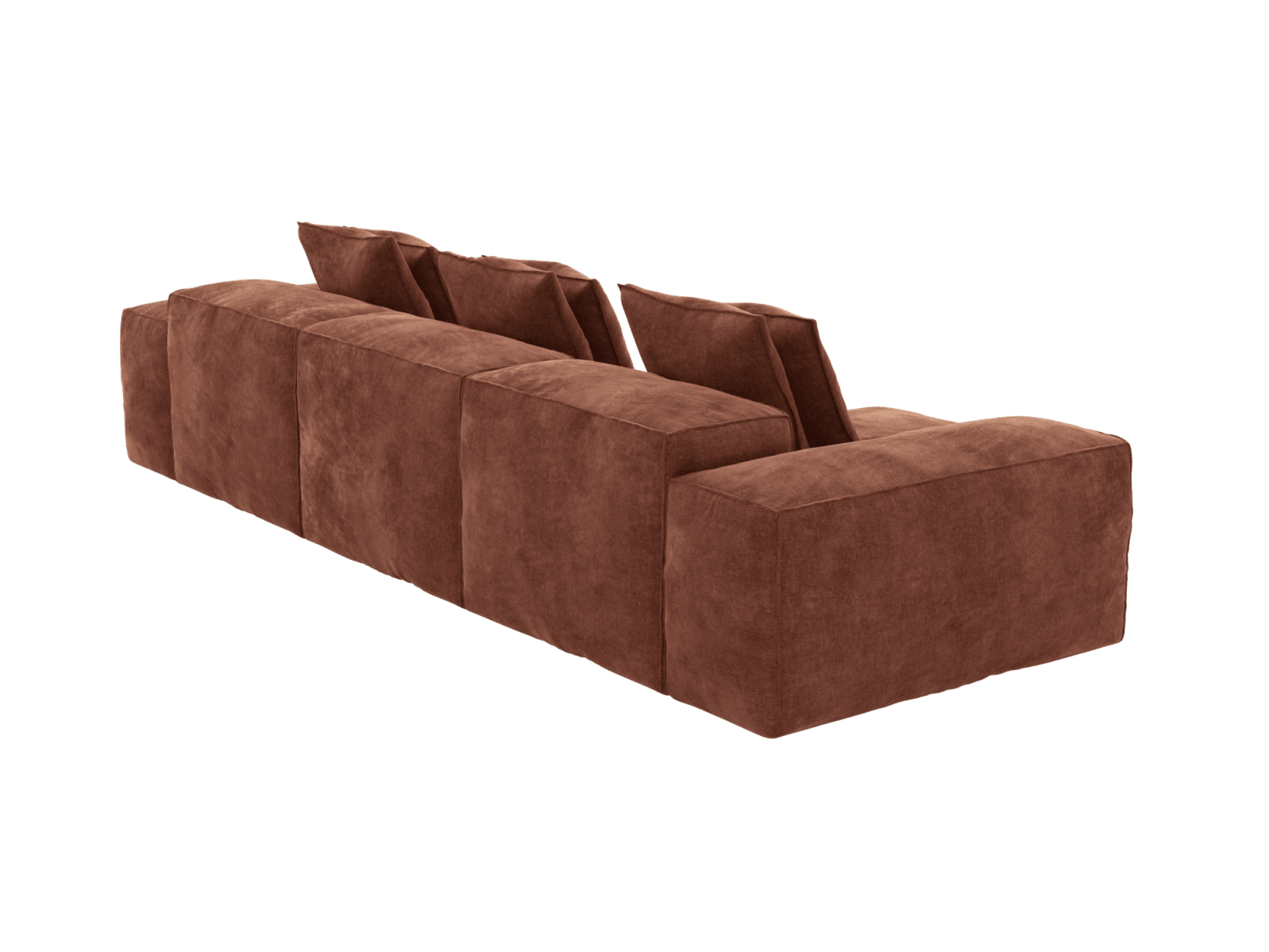 Riley Muse Rust 3 Seater Modular Chaise Sofa color Muse Rust
