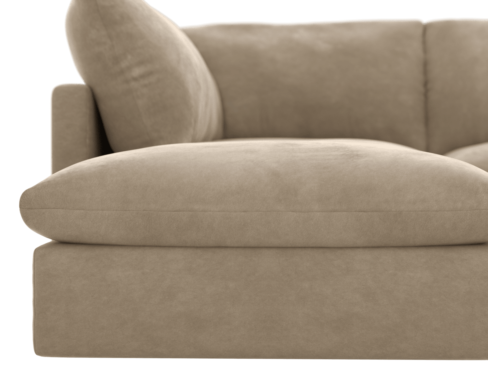 Willow Muse Soft Brown Modular Sofa LAF Terminal - 6 Seater color Muse Soft Brown