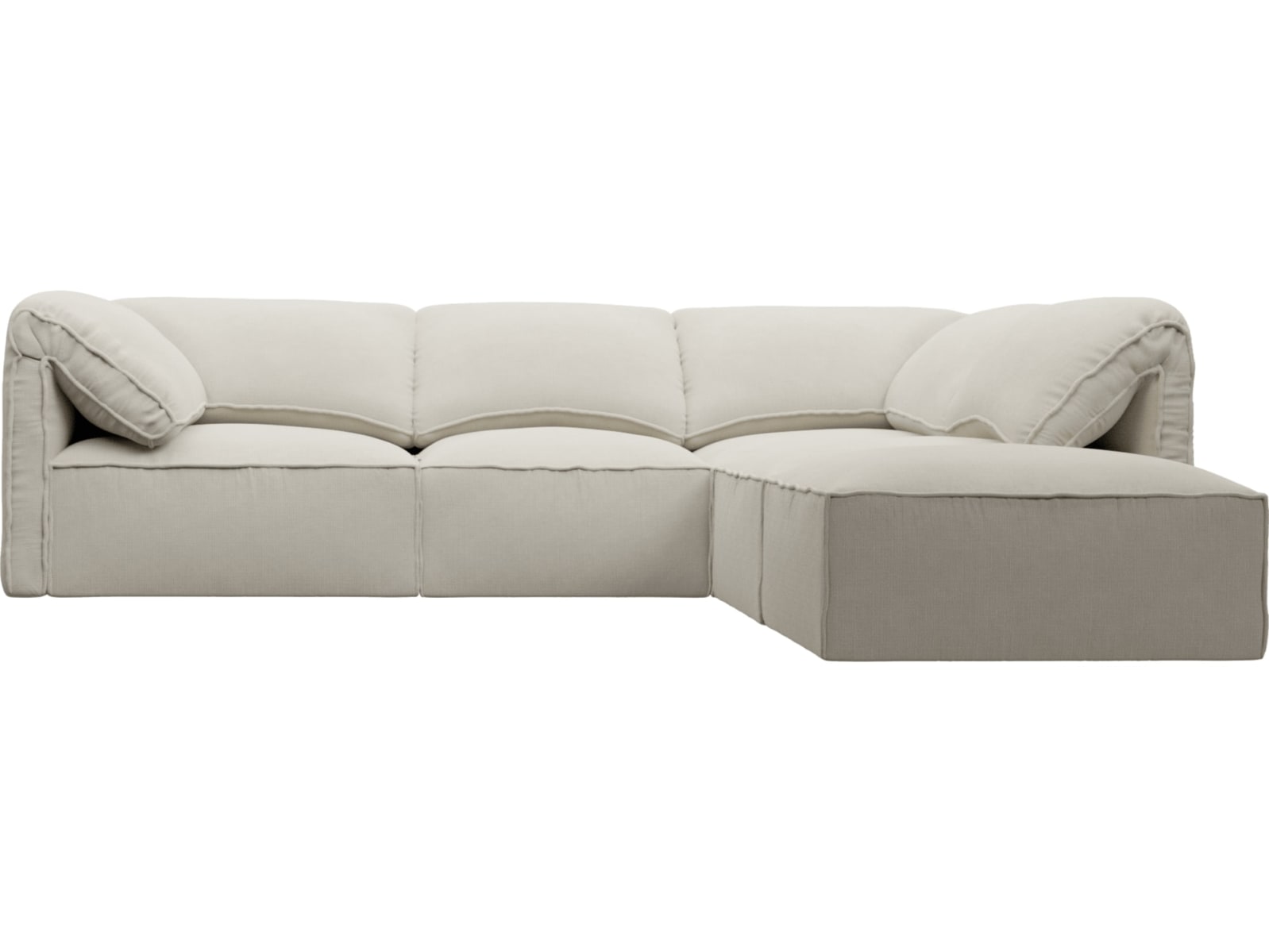 Kai Toorak Pearl Modular Sofa - 4 Seater and Ottoman color Toorak Pearl