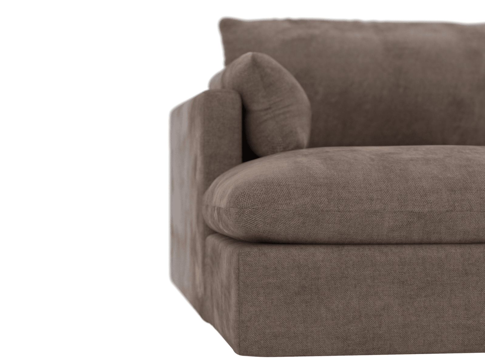Willow Muse Mink Chaise Left Arm Facing Sofa Module color Muse Mink