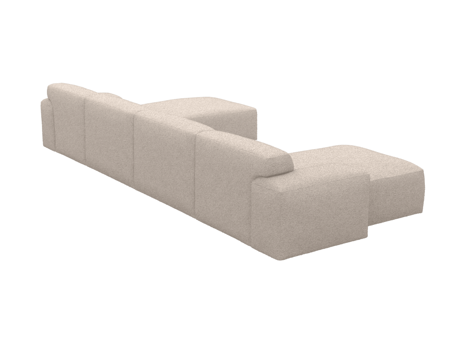 Copenhagen Boucle Pumice Chaise Sofa - 5 Seater U Shaped Modular color Boucle Pumice