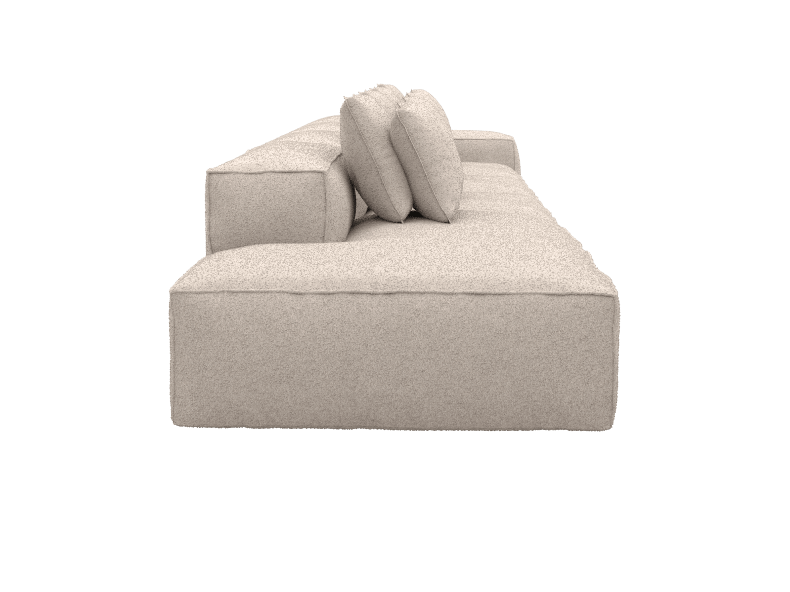 Riley Boucle Pumice 5 Seater Terminal Left Modular Sofa color Boucle Pumice