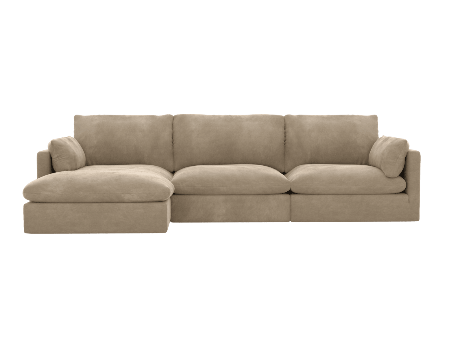Willow Muse Soft Brown Chaise Sofa - 3 Seater color Muse Soft Brown