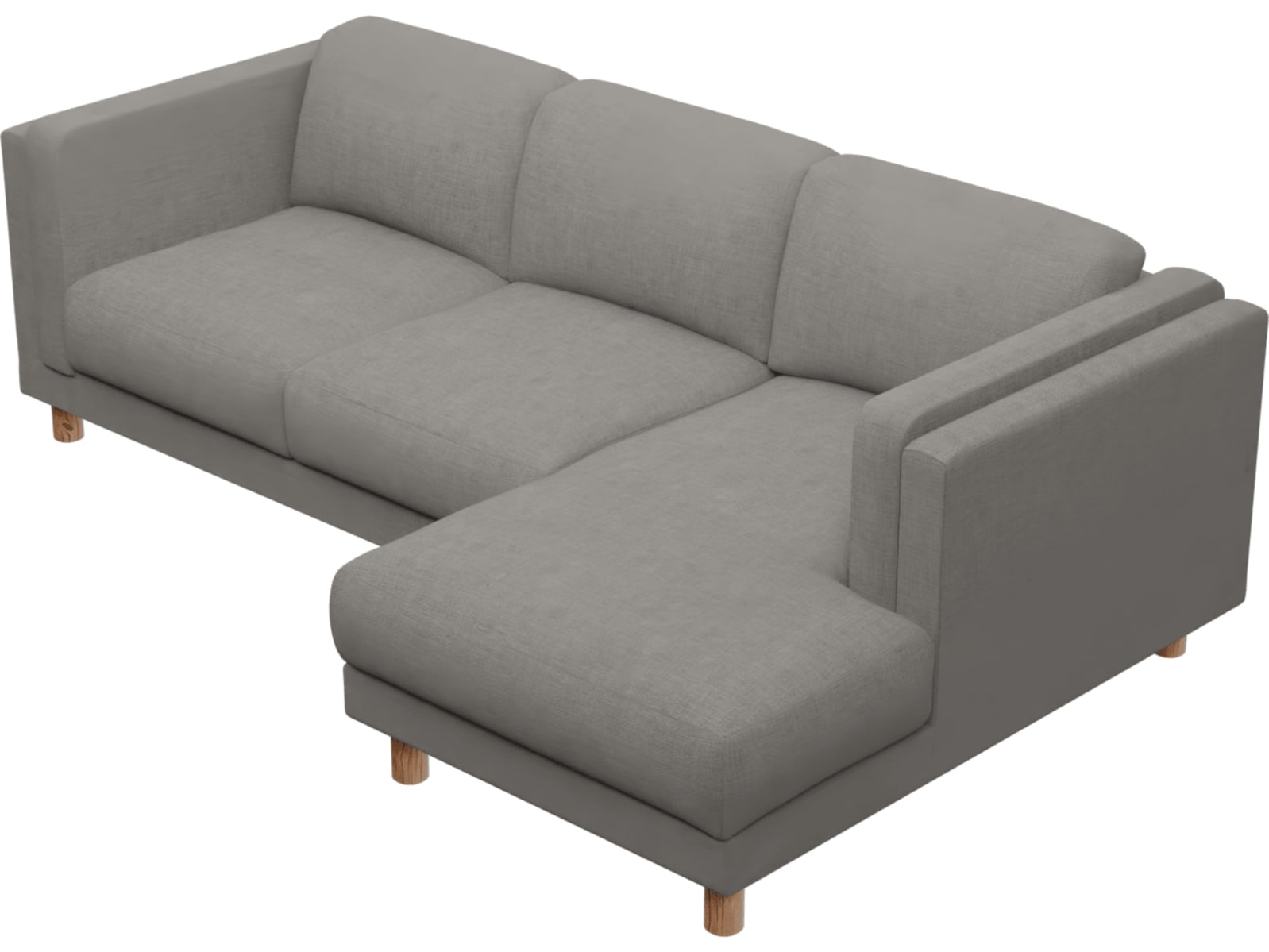 Hayes Isla Soft Grey Chaise Sofa - 3 Seater color Isla Soft Grey