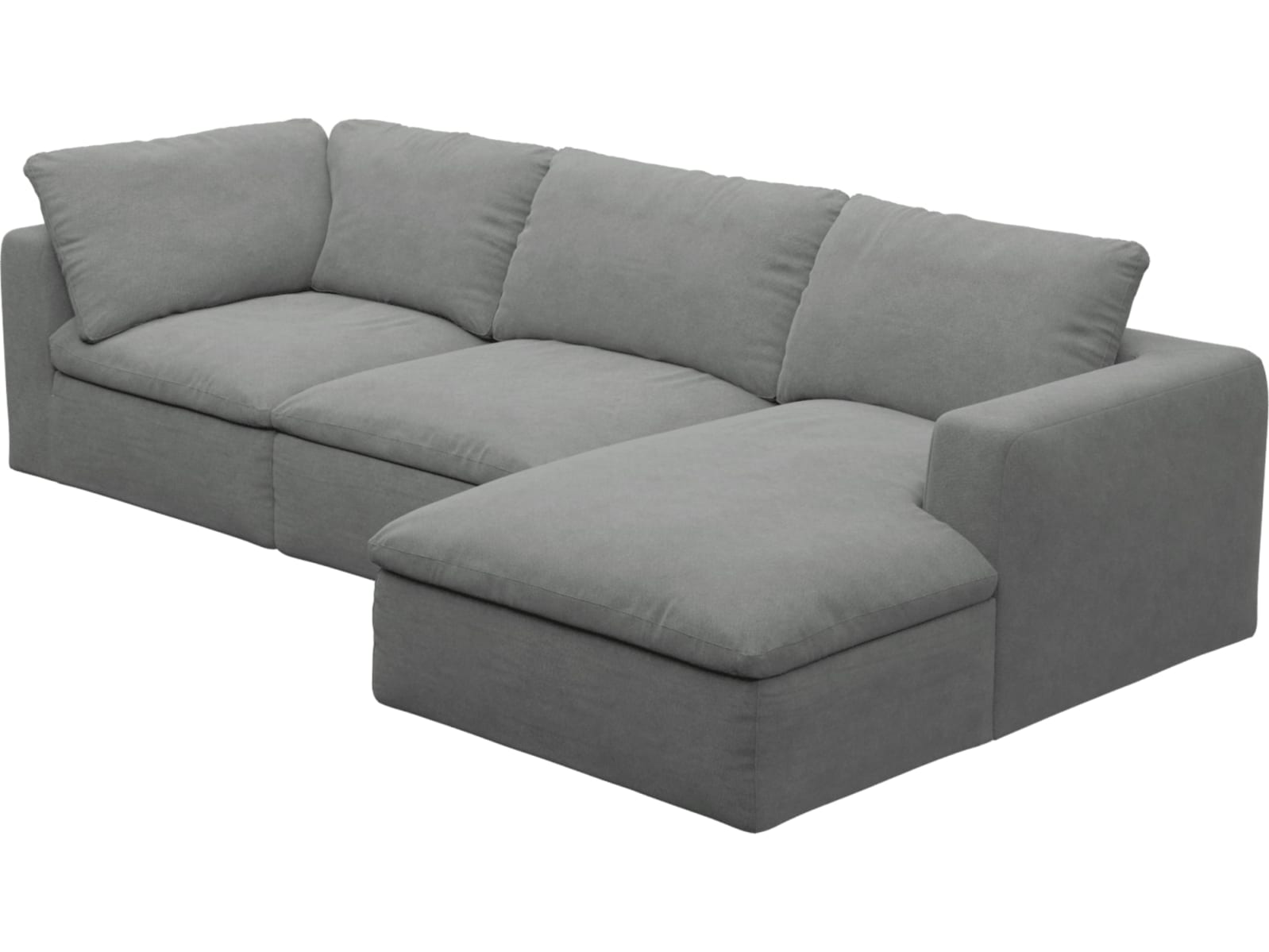 Cloud Deep Maya Flint Modular Sofa - 3 Seater Chaise color Maya Flint