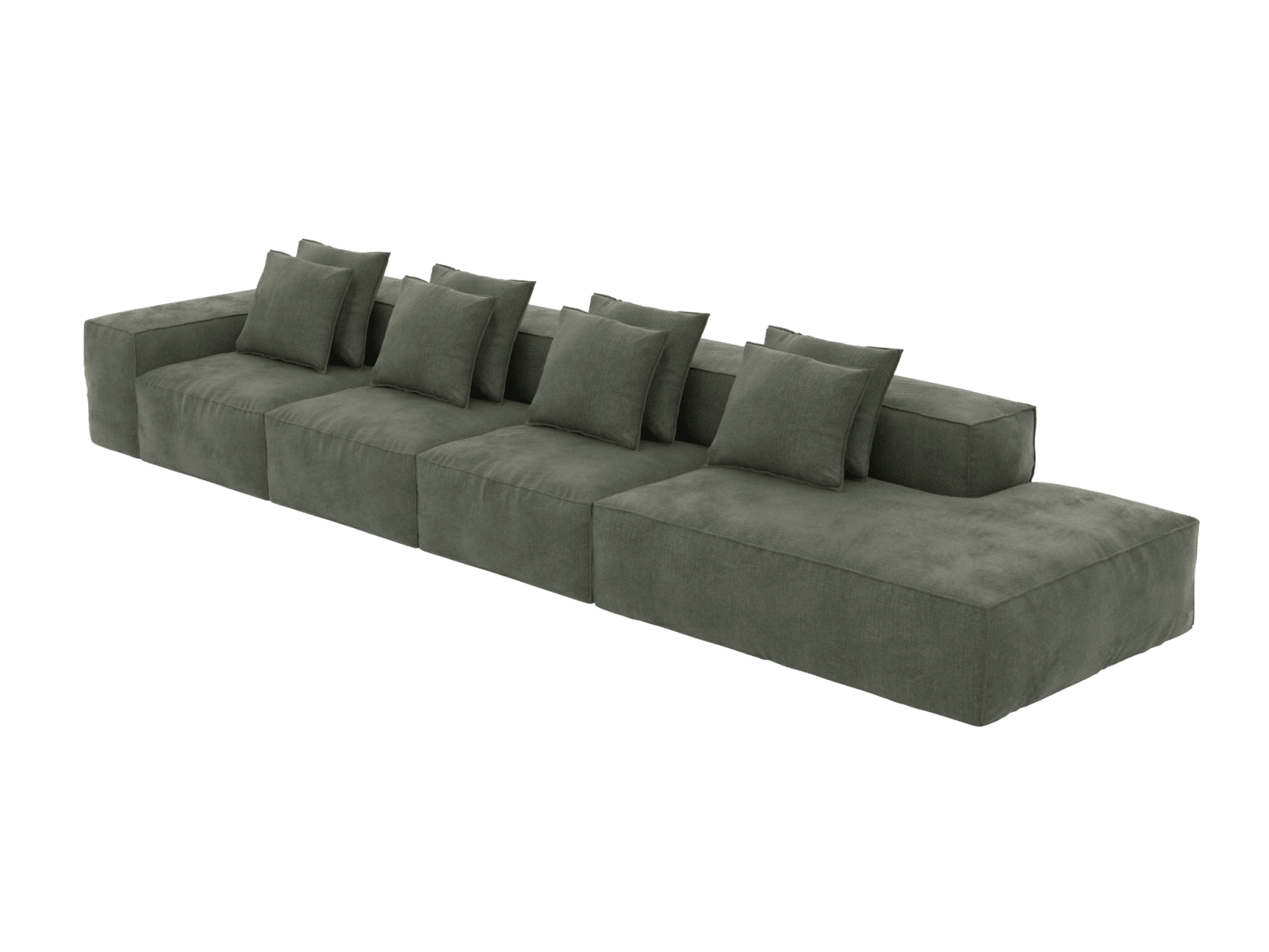 Riley Tribute Dark Jade Modular Sofa Right Terminal - 5 Seater color Tribute Dark Jade