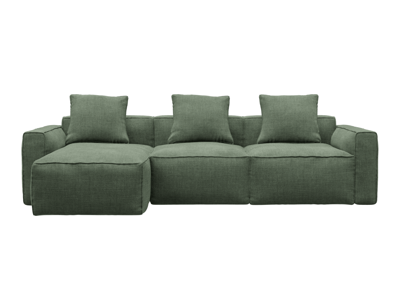 Riley Apt Tribute Dark Jade Sofa - 3 Seater Chaise color Tribute Dark Jade