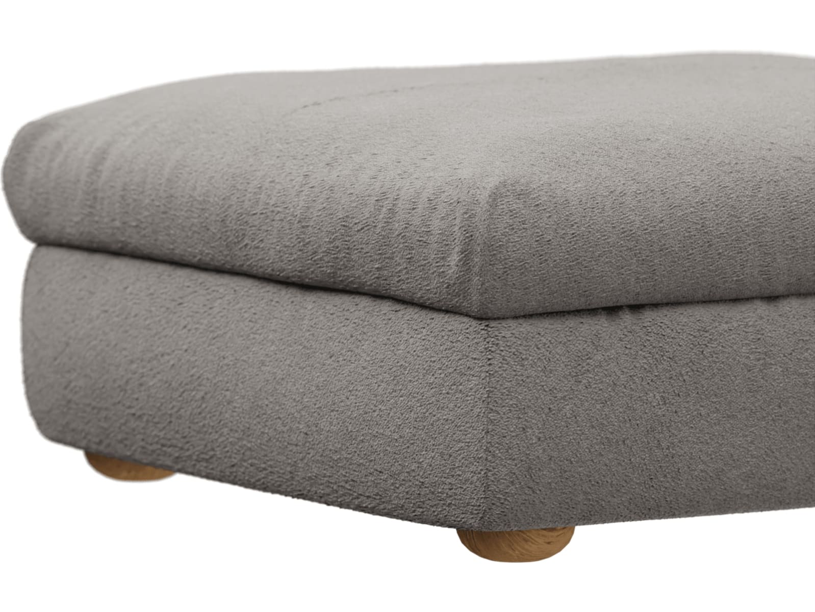 Tully Boucle Pumice Ottoman color Boucle Pumice