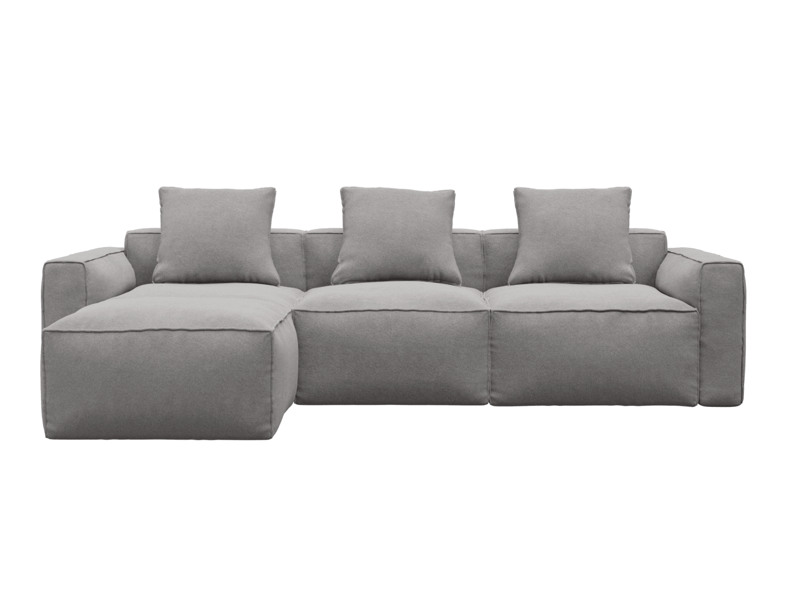 Riley Apt View Steel Sofa - 3 Seater and Ottoman color View Steel