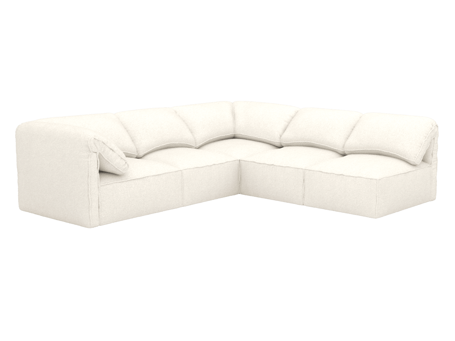 Kai Boucle Ivory Modular Sofa - 5 Seater color Boucle Ivory